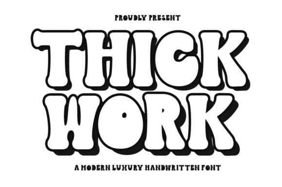 Thick Work Font for Handmade Labels and Signs