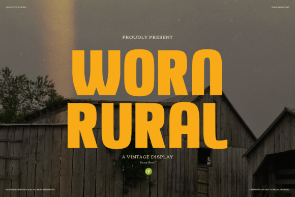 Worn Rural: A Bold Vintage Font for Rustic Branding